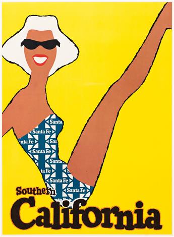 VARIOUS ARTISTS.  [SOUTHERN PACIFIC & SANTA FE RAILROAD]. Group of 5 posters. Sizes vary, each approximately 22x15½ inches, 55¾x39¼ cm.